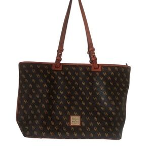 Classic Dooney & Bourke Gretta Brown Monogram large Tote shopper purse bag